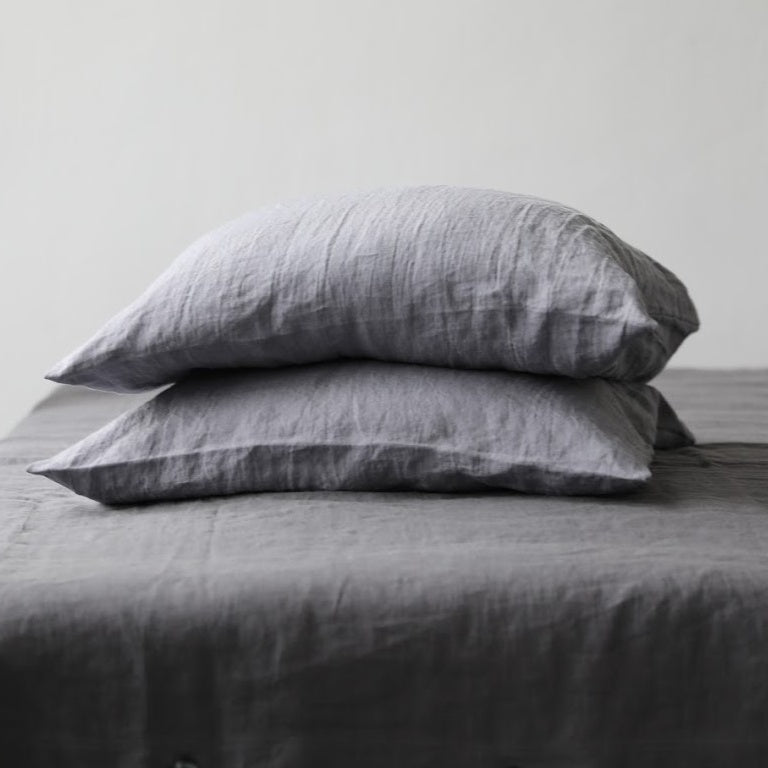 Medium grey  Classic Pillowcases - 100% Lithuanian Line