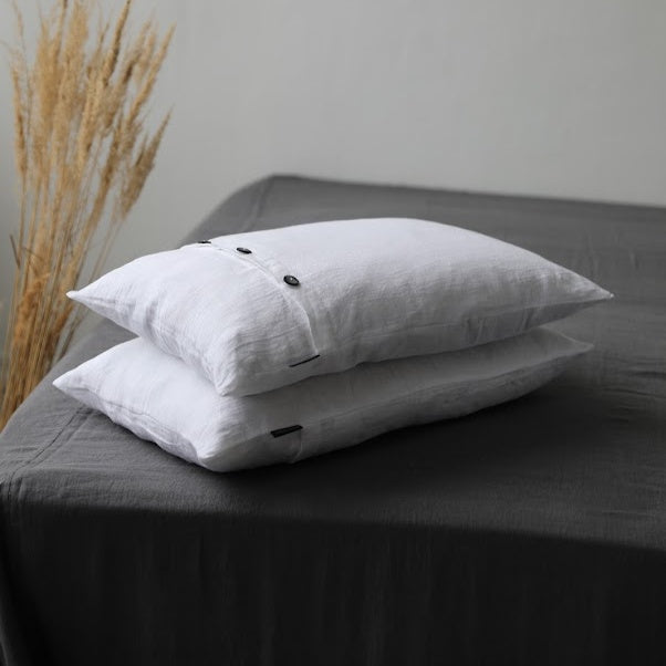 Dark Gray Natural Linen Envelope Button Closure 18 x 18 Pillow Cover – 1  Season At A Time