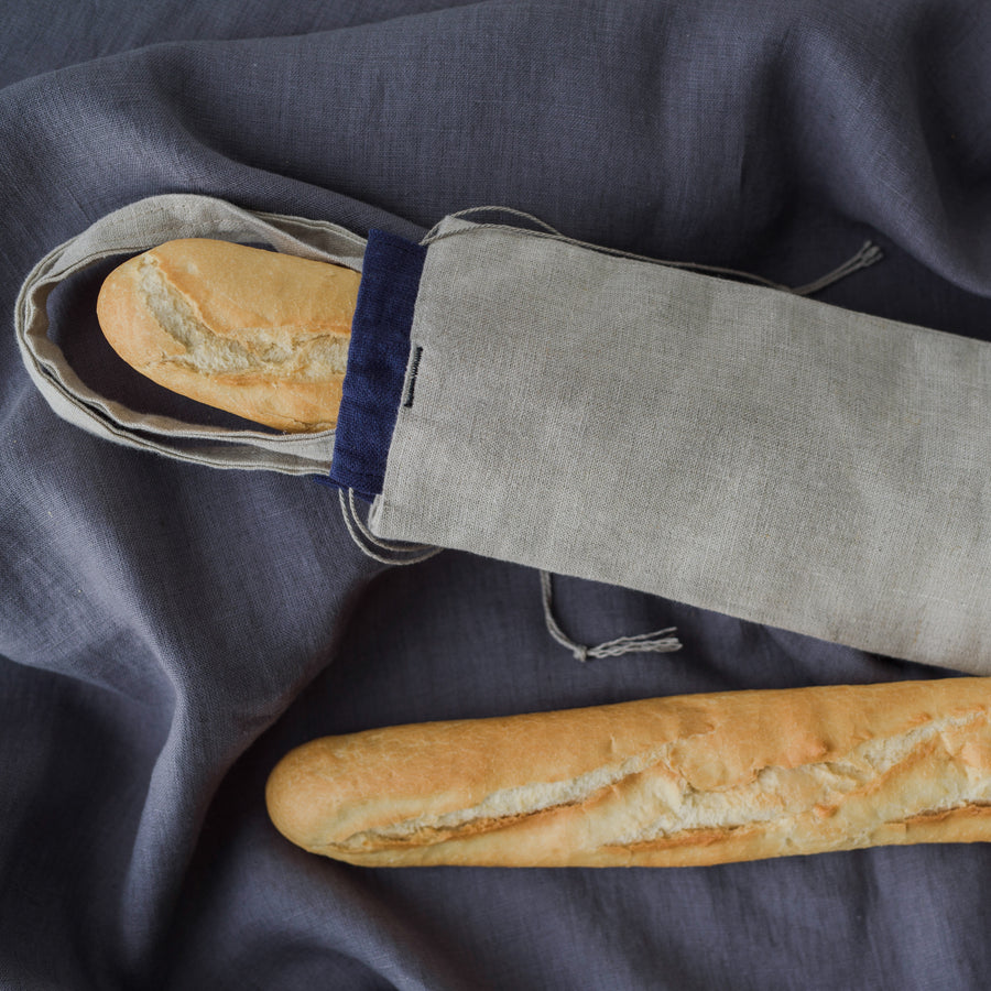 Reusable linen shopping and storage bread bag