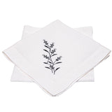 Linen Napkin Embroidered with a Beautiful Floral Design