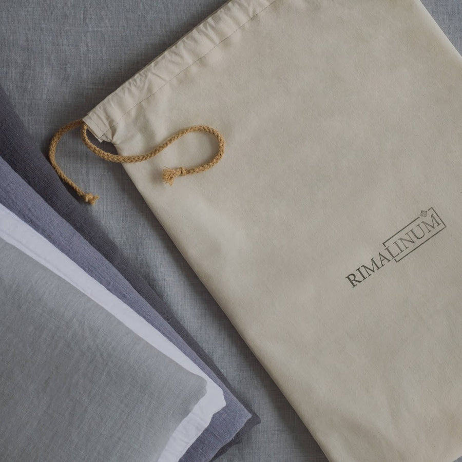 Linen Pillowcase "Mariana" | Linen Pillow Shams With Side Buttons | White and Grey Pillow Covers | Antistatic