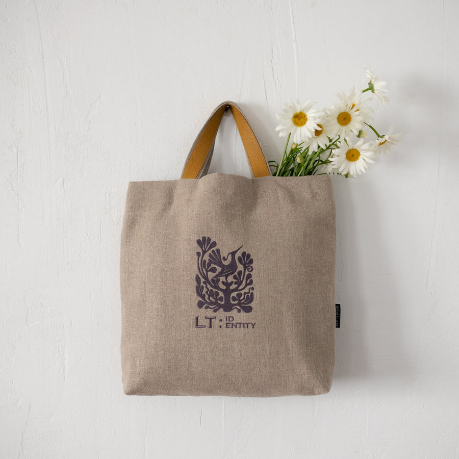 LT Identity linen bag with tree of life embroidery