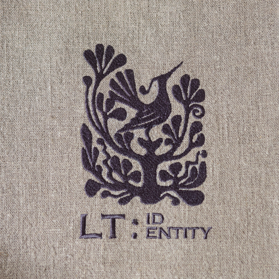 LT I dentity with tree of life embroidery on a linen bag from Rimalinum