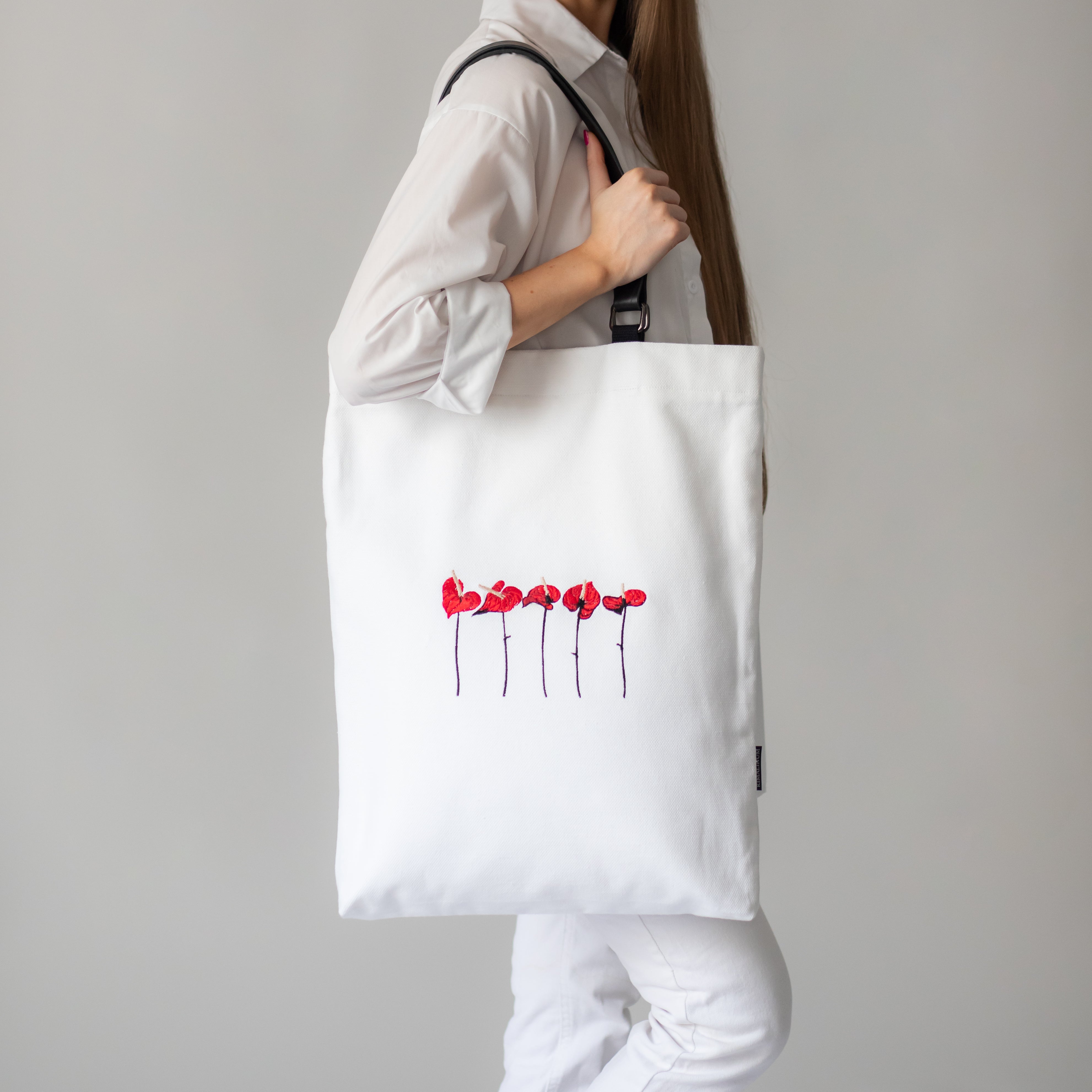 XXL White Canvas tote bag from Lithuania