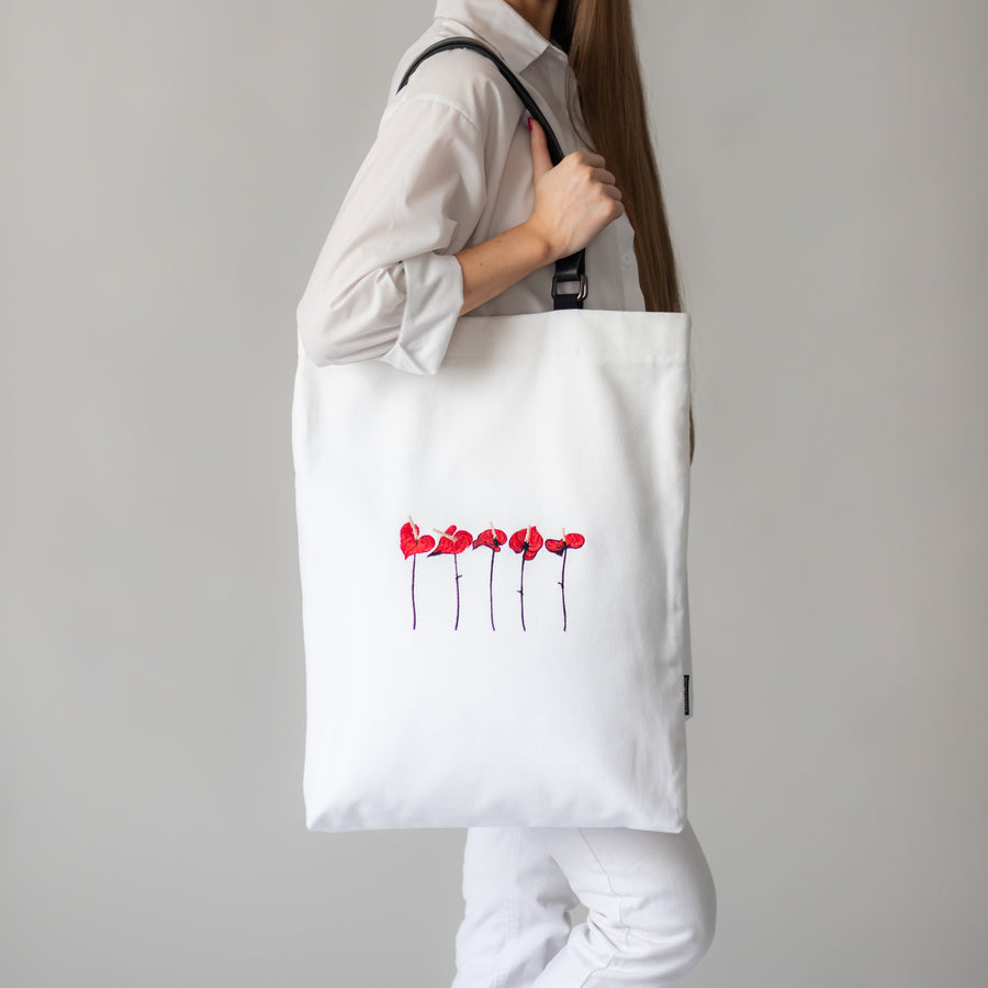 XXL White Canvas tote bag from Lithuania