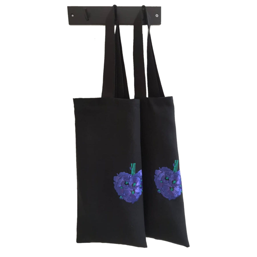 Two tote bags with embroidery