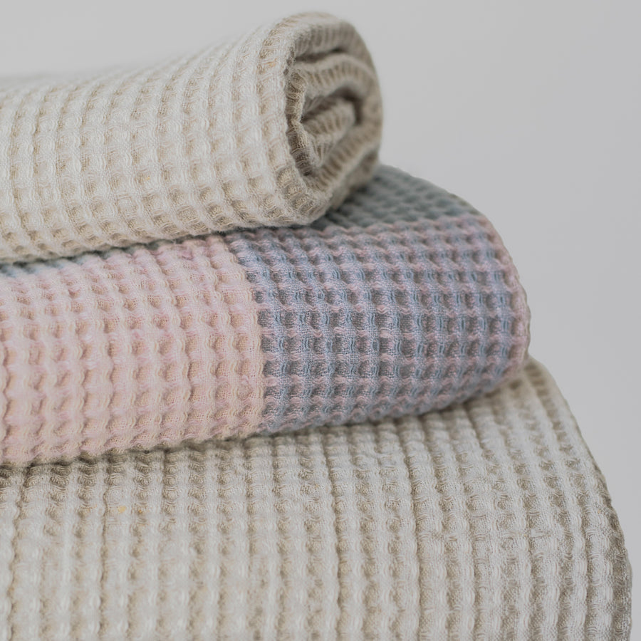Stack of linen hand towels for your bathroom